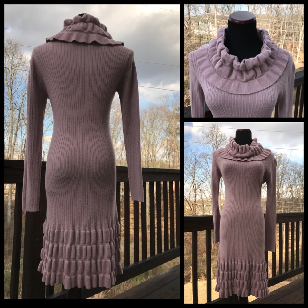 Stylish sweater dress.